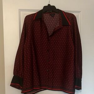 Halogen women’s Red and Black Patterned Shirt